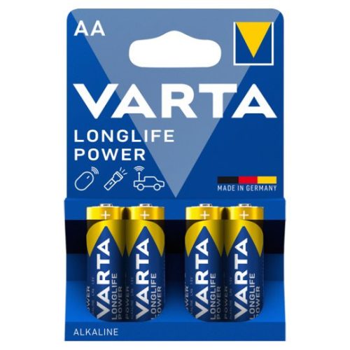 Varta Longlife Power AA LR6 1,5 V nagy teljesítményű alkáli elem 4 db