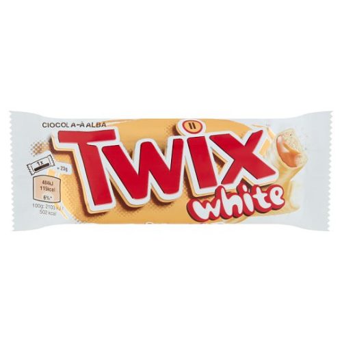 Twix White kekszes szeletek karamellával, fehér csokoládéba mártva 2 x 23 g (46 g)