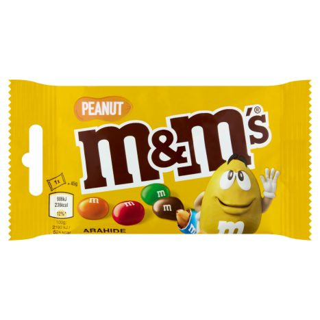 M&M's földimogyorós drazsé tejcsokoládéban, cukorbevonattal 45 g