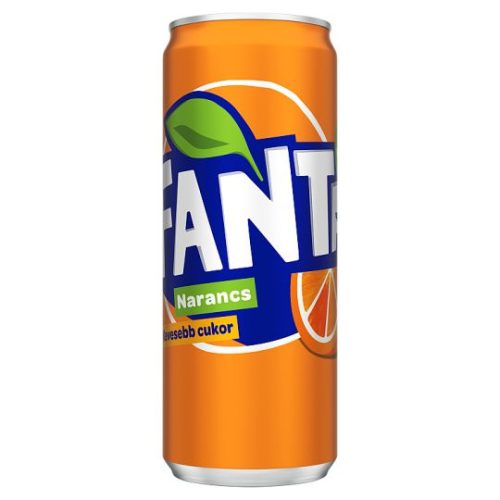 Fanta narancs ízű szénsavas üdítőital cukorral és édesítőszerekkel 0,33 l