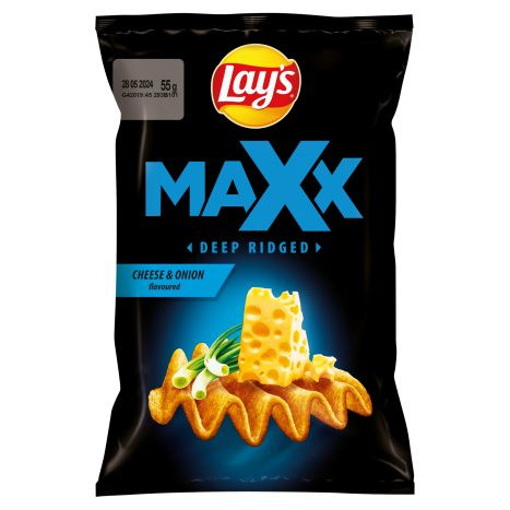 Lay's Maxx sajtos-újhagymás ízű burgonyachips 55 g