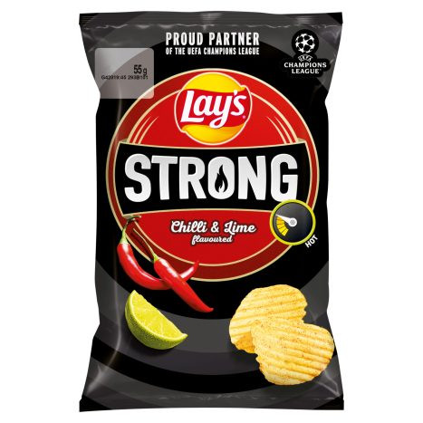 Lay's Strong csípőspaprika- és limeízű burgonyachips 55 g