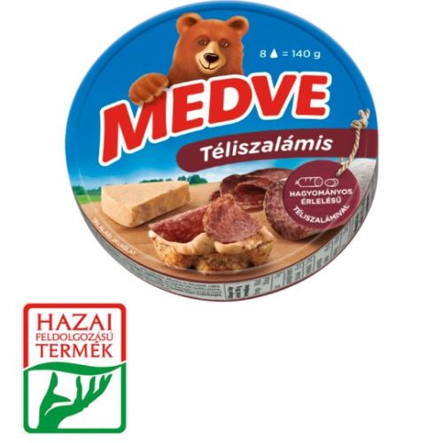 Medve téliszalámis kenhető félzsíros ömlesztett sajt 140 g