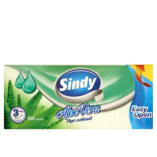 Sindy aloe vera papír zsebkendő 3 rétegű 100 db