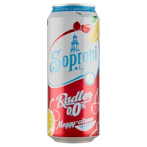 Soproni Radler meggy-citromos alkoholmentes sörital 0,5 l