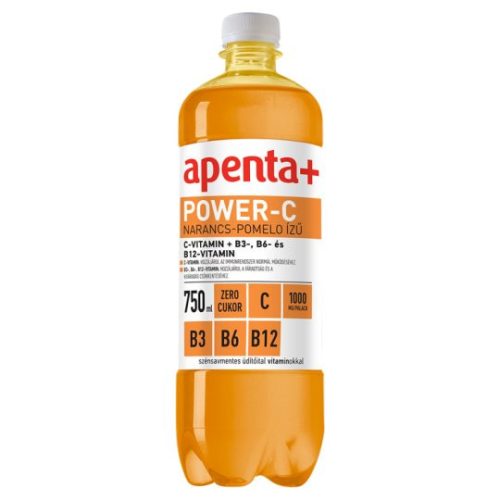 Apenta+ Power-C narancs-pomelo ízű szénsavmentes üdítőital édesítőszerekkel, vitaminokkal 750 ml