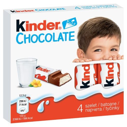 Kinder tejcsokoládé szelet tejes krémmel töltve 4 db 50 g